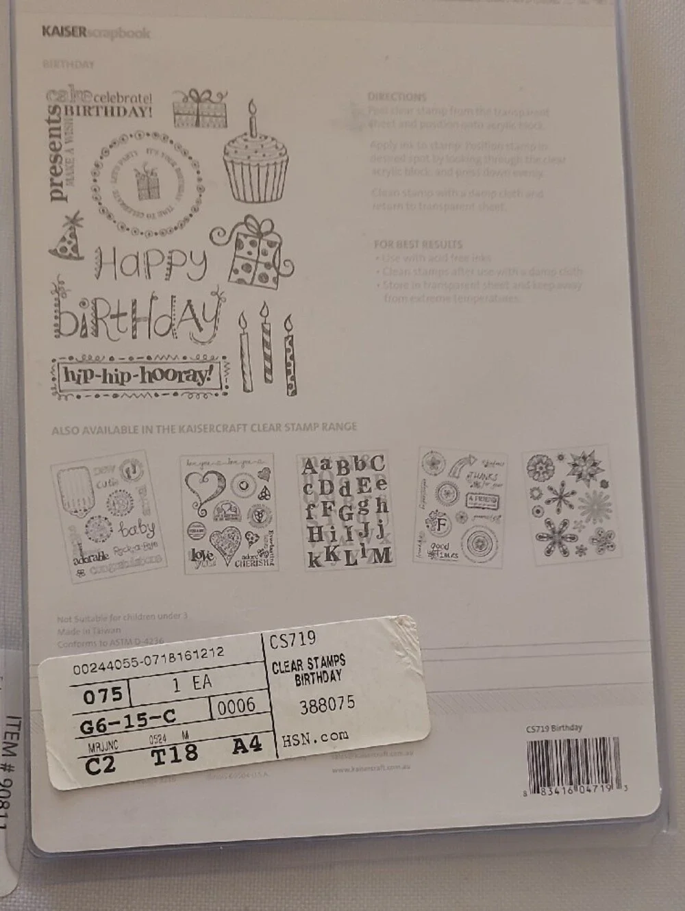 Birthday Clear Stamp Set - Happy Birthday Design -
